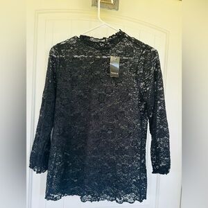Black Lace Torrid long sleeve sleeve-Size 00 (10) NWTs